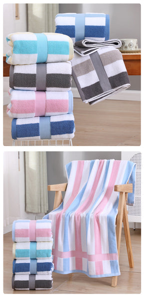 Blue Ultra Absorbent Long Fiber Cotton Large Bath Towel Perfect For Home Hotel And Beauty Salons 140Cm*70Cm Towels & Washcloths
