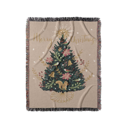 Off White Christmas Tree Throw Blanket | Festive Sofa Cover For Holiday Decor 110X160cm Throws & Afghans