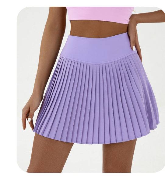 High Waist Purple Pleated Skirt | Built In Shorts To Prevent Exposure Suitable For Yoga Badminton And Golf Size Xs Activewear Skirts & Skorts