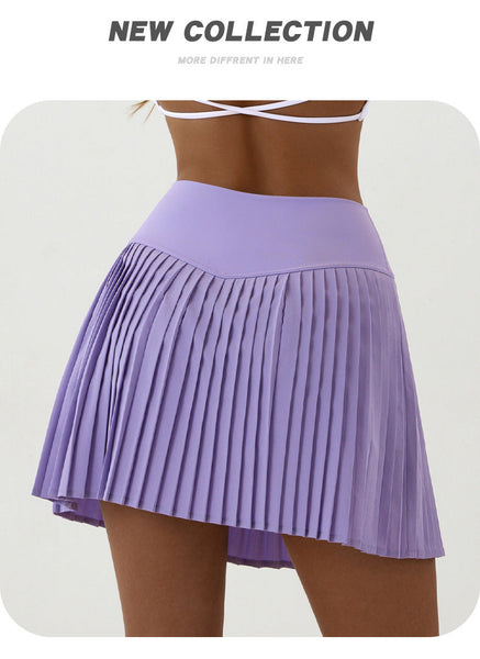 High Waist Purple Pleated Skirt | Built In Shorts To Prevent Exposure Suitable For Yoga Badminton And Golf Size Xs Activewear Skirts & Skorts