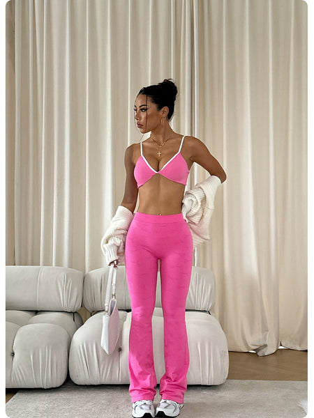 Pink Women's Yoga Bra Sports Tank Top With 4D Stretch Technology Comfortable And Breathable Sports Bras