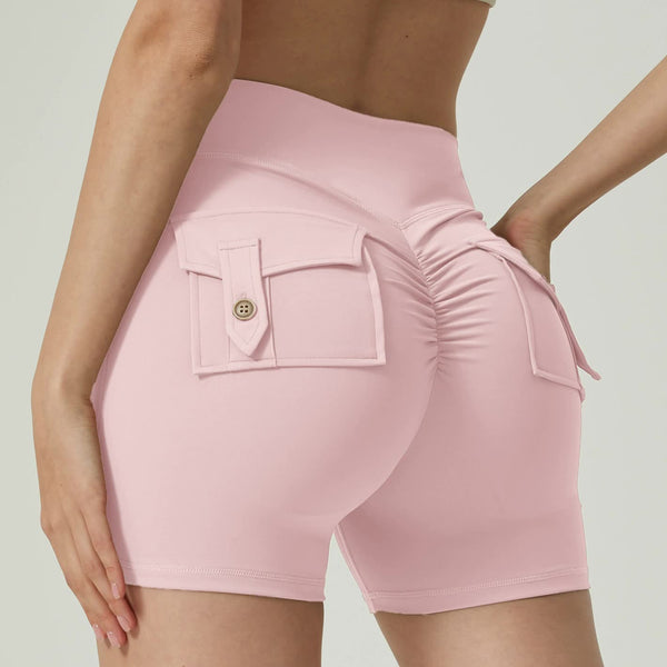 Pink High Waisted Yoga Shorts With Pockets For Women Butt Lifting Breathable And Comfortable Activewear S Activewear Shorts