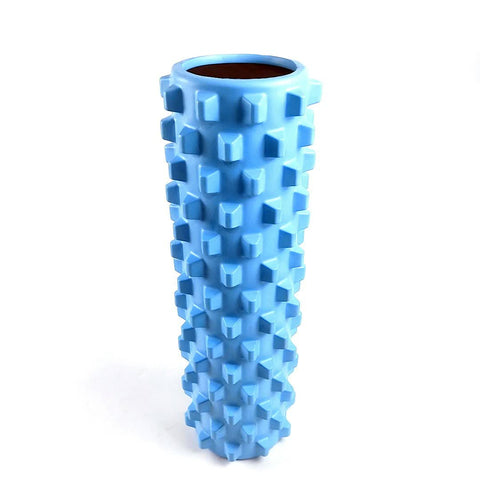 Blue Solid Yoga Foam Roller 45Cm Colorful Wolf Tooth Design Muscle Relaxation Massage Stick For Fitness And Sports Foam Rollers