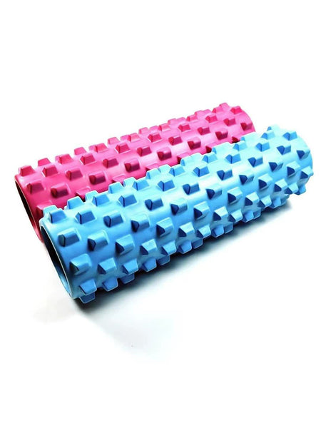 Blue Solid Yoga Foam Roller 45Cm Colorful Wolf Tooth Design Muscle Relaxation Massage Stick For Fitness And Sports Foam Rollers