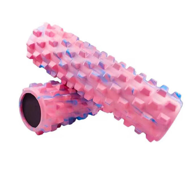 Blue Solid Yoga Foam Roller 45Cm Colorful Wolf Tooth Design Muscle Relaxation Massage Stick For Fitness And Sports Foam Rollers