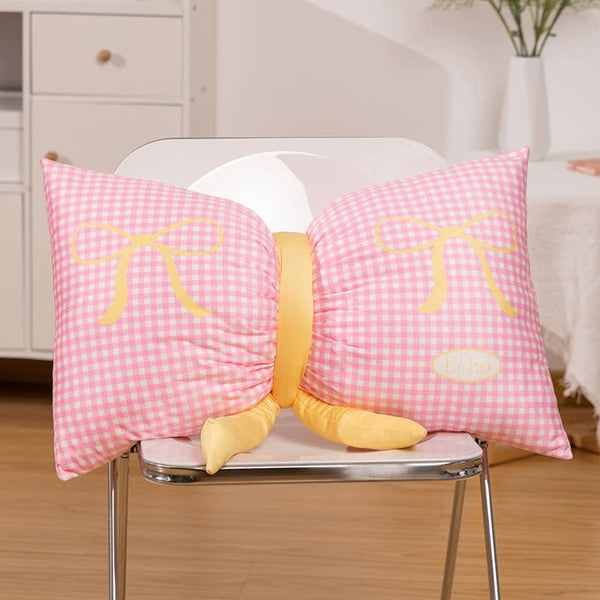 Cute Butterfly Knot Pillow Soft Bed Seat Cushion Decorative Throw 65 X 40Cm Pillows