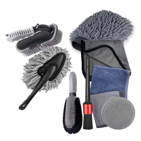Elosung 10 Piece Car Cleaning And Detailing Kit Comprehensive Auto Wash Set With Brushes Towels More Car Cleaning Tools