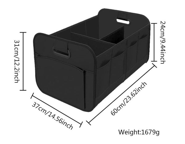 Elosung Foldable Fabric Car Trunk Organizer Collapsible Storage Box For Vehicle Organization 60X37x31cm Car Organisers