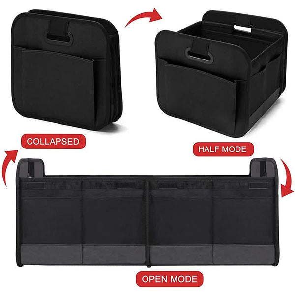 Elosung Foldable Fabric Car Trunk Organizer Collapsible Storage Box For Vehicle Organization 60X37x31cm Car Organisers