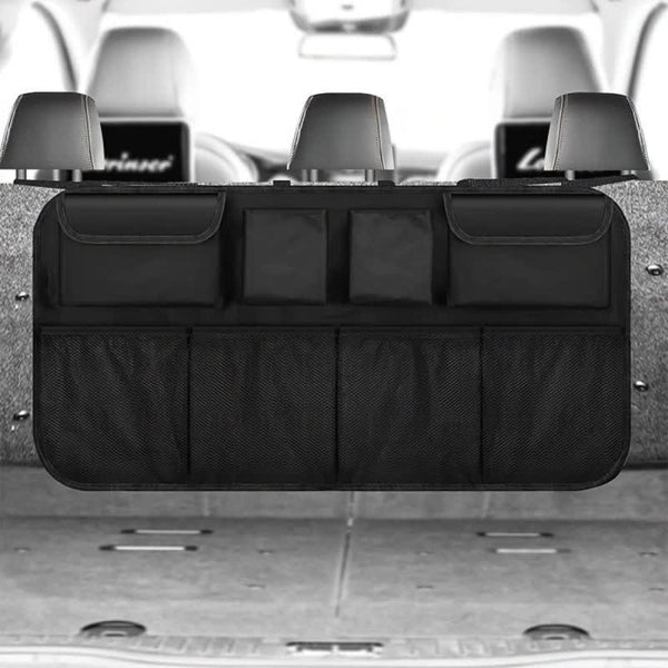 Elosung Multifunctional Car Backseat Organizer Hanging Storage Bag With Multiple Pockets For Essentials 88X46cm Car Organisers