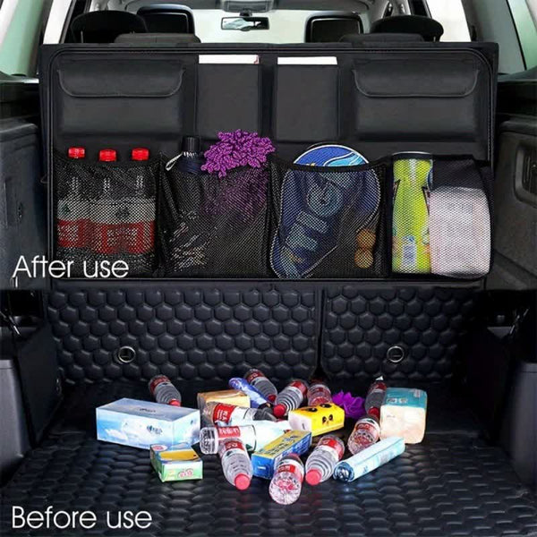Elosung Multifunctional Car Backseat Organizer Hanging Storage Bag With Multiple Pockets For Essentials 88X46cm Car Organisers