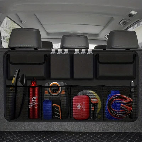Elosung Multifunctional Car Backseat Organizer Hanging Storage Bag With Multiple Pockets For Essentials 88X46cm Car Organisers