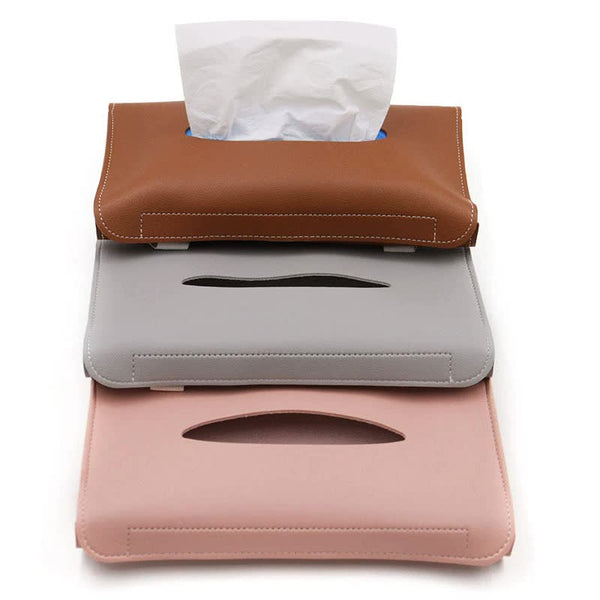2 Pcs Car Sun Visor Tissue Holder Pu Leather Napkin Dispenser For Vehicle Interior Car Organisers
