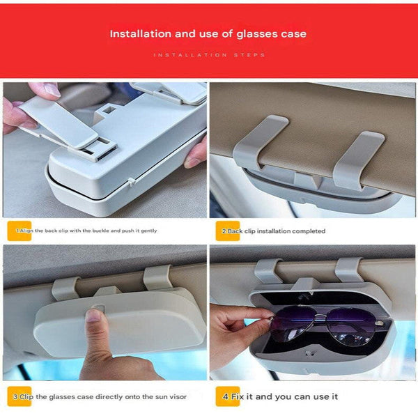 Grey Car Visor Sunglasses Holder | Compact And Durable Storage For Eyewear In Your Sun Visors