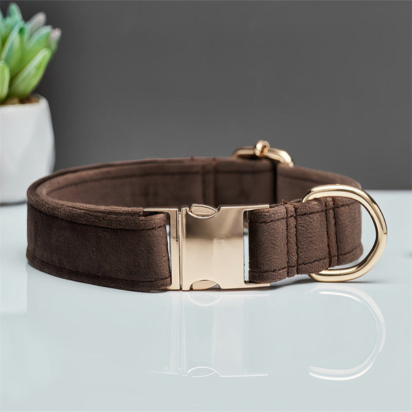 Dark Brown Durable Dog Collar With Metal Buckle Adjustable Nylon Pet For Small To Large Dogs Size Xs Dog Collars