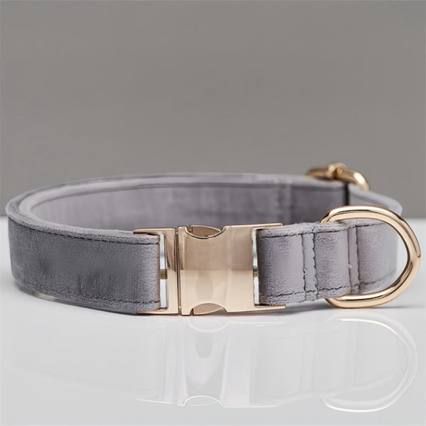 Elosung Grey Durable Dog Collar With Metal Buckle Adjustable Nylon Pet For Small To Large Dogs Size Xs Dog Collars