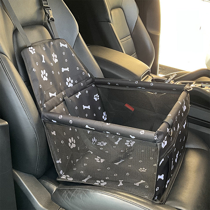 Black Bone Print Pet Car Seat For Dogs Cats Cover Travel Carrier With Safety Belt Pet Transport