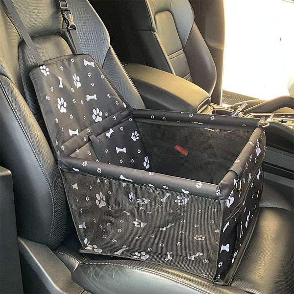 Black Bone Print Pet Car Seat For Dogs Cats Cover Travel Carrier With Safety Belt Pet Transport