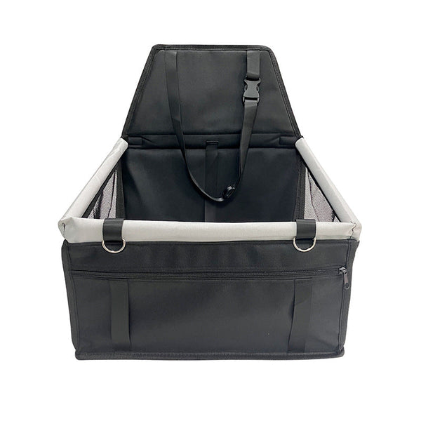 Black And Grey Portable Pet Car Seat For Dogs Cats Adjustable Cover Travel Carrier With Safety Belt Pet Transport
