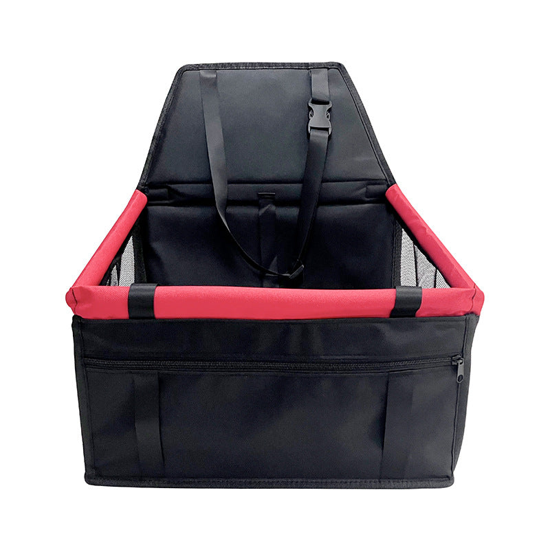 Black And Red Portable Pet Car Seat For Dogs Cats Adjustable Cover Travel Carrier With Safety Belt Pet Transport