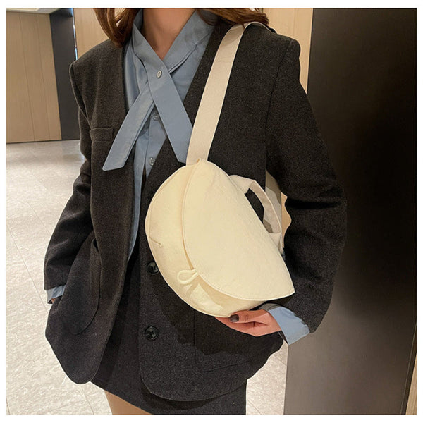 Off White Trendy Crescent Crossbody Bag Unique Design Shoulder 29X6x17cm Women's Bags & Handbags