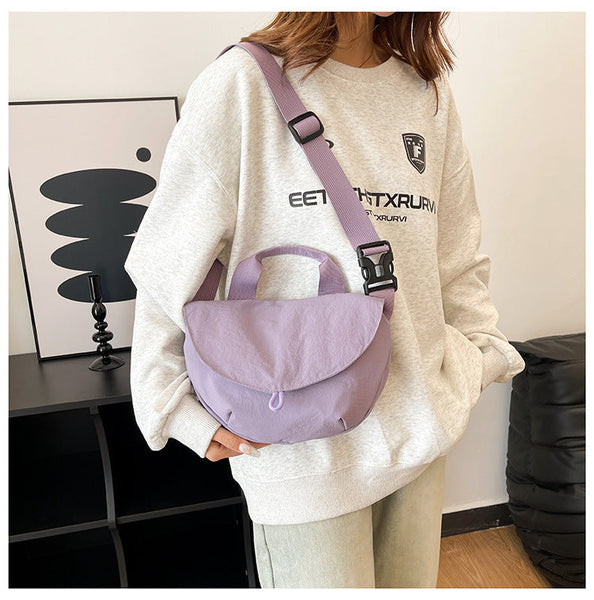 Purple Trendy Crescent Crossbody Bag Unique Design Shoulder 29X6x17cm Women's Bags & Handbags