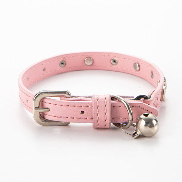 3 Pcs Black Stylish Pu Leather Pet Collar Anti Loss Puppy Bell Star & Moon Design Width 1.2Cm Total Length 35Cm Dog Collars