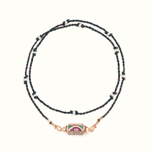 Veile Studios Mystical Tarot Charm Necklace Boho Pendant Purple Eye Pattern Necklaces & Pendants