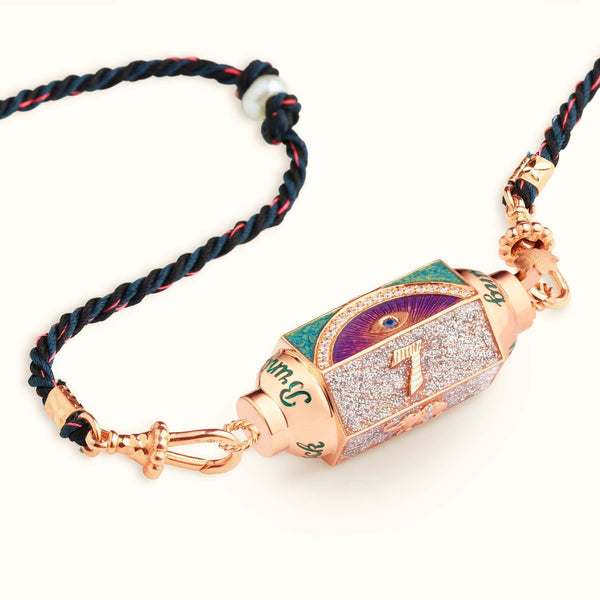 Veile Studios Mystical Tarot Charm Necklace Boho Pendant Purple Eye Pattern Necklaces & Pendants