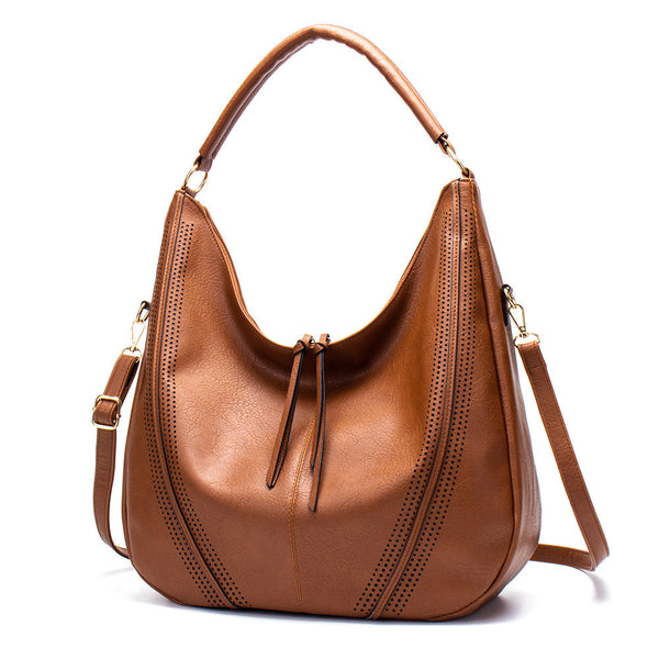 Brown Faux Leather Hobo Bag Large Shoulder Tote With Coin Purse Women's Bags & Handbags