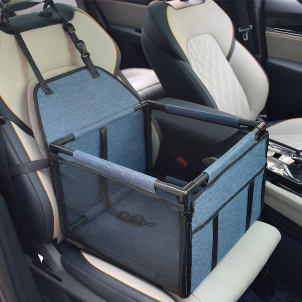Dog Car Seat Mesh Booster For Small Pets Travel Safety Blue Pet Transport