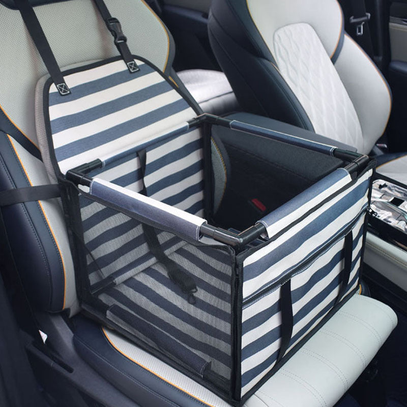 Stripe Easy Install Dog Car Seat Mesh Booster For Small Pets Pet Transport