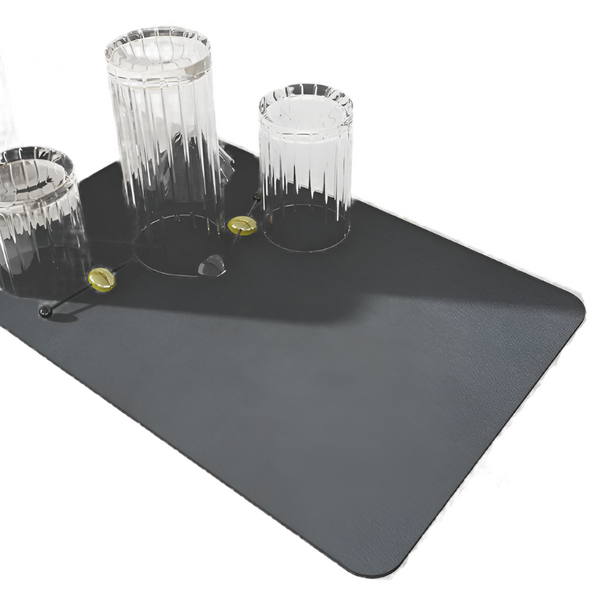 2 Pcs Dark Gray Kitchen Drying Mat Super Absorbent Dish & Cup Drainer Pad 30X40cm Kitchen Bench Mats