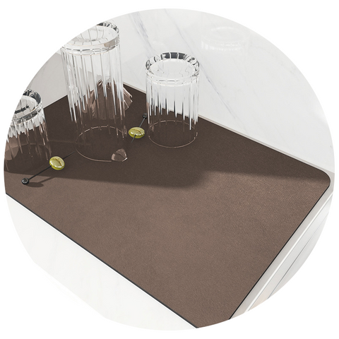 2 Pcs Brown Kitchen Drying Mat Super Absorbent Dish Cup Drainer Pad 30X40cm Kitchen Bench Mats