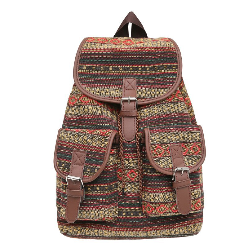 Ginger Stripes Boho Pattern Backpack Stylish Casual For Everyday Women Backpacks