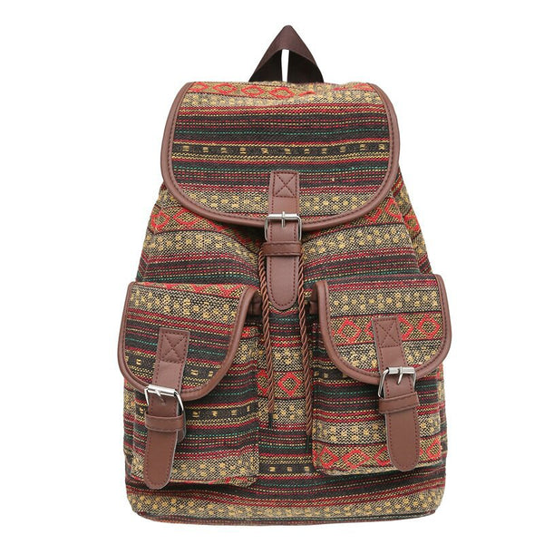 Ginger Stripes Boho Pattern Backpack Stylish Casual For Everyday Women Backpacks