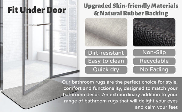 Grey Quick Dry Absorbent Non Slip Bath Rug For Bathroom Kitchen Entryway 50X80cm Bath Mats Rugs & Toilet Covers