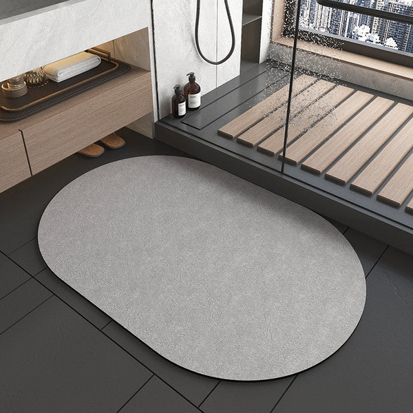 Oval Dark Grey Quick Dry Absorbent Non Slip Bath Rug Bathroom Kitchen 50X80cm Bath Mats Rugs & Toilet Covers