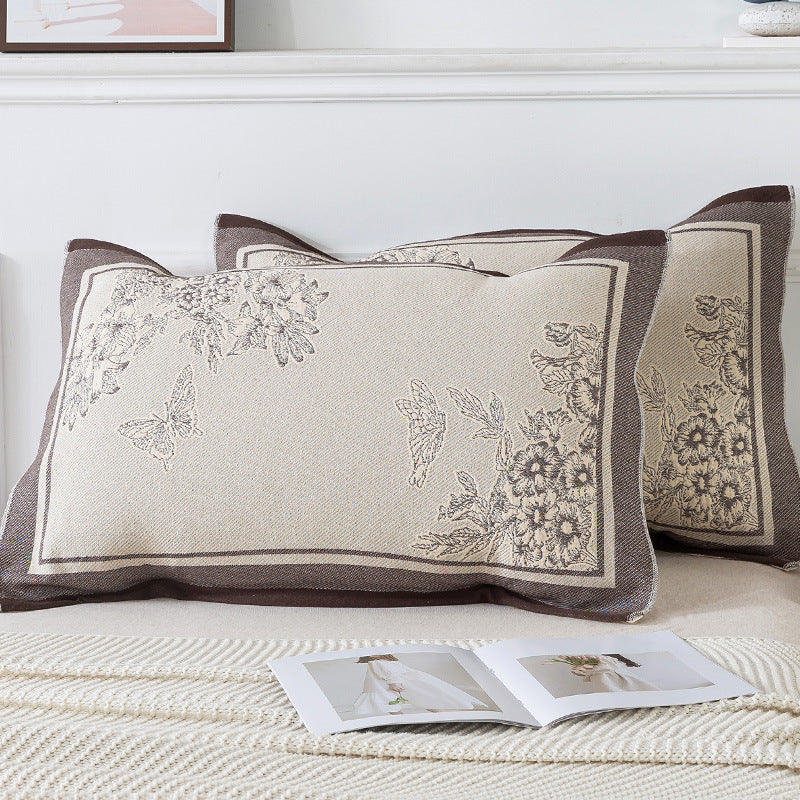 Elosung Pair Of Butterfly Pattern Tied Cotton Gauze Pillow Cover Insert Not Included 52 X 75Cm Pillow Cases