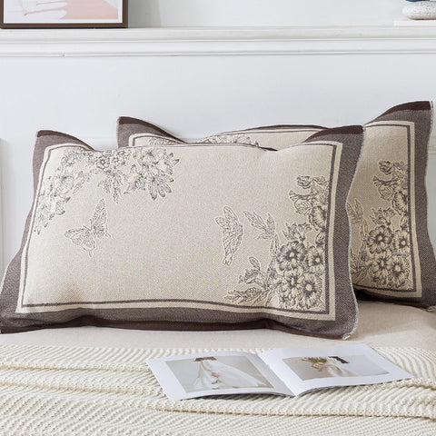Elosung Pair Of Butterfly Pattern Tied Cotton Gauze Pillow Cover Insert Not Included 52 X 75Cm Pillow Cases