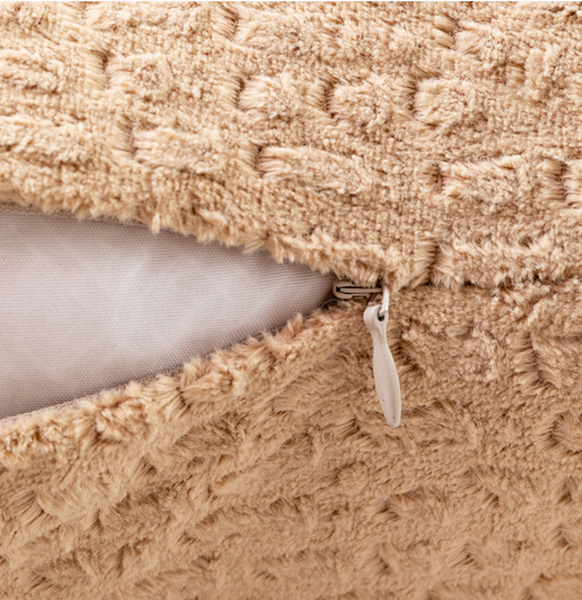 Elosung 2 X Brown Textured Velvet Throw Pillow Covers With Tassels Square Cushions 45X45cm Cushion Covers