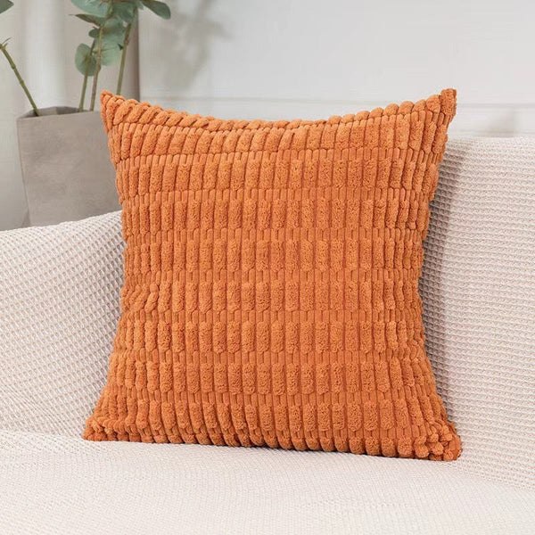 Elosung Set Of 2 Corduroy Style Throw Pillow Covers Machine Washable Orange 40X40cm Cushion Covers