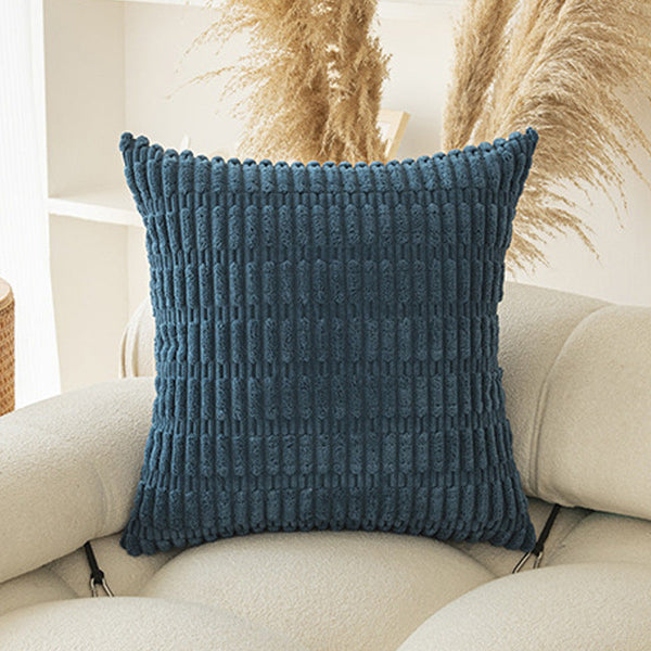 Elosung 2 X Blue Corduroy Style Throw Pillow Covers 50X50cm Cushion Covers