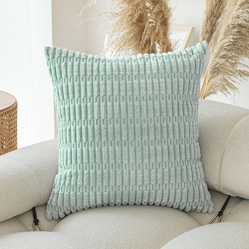 Elosung Set Of 2 Light Blue Corduroy Style Throw Pillow Covers Machine Washable 55X55cm Cushion Covers
