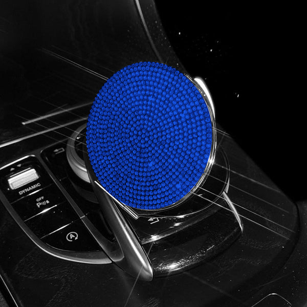 2 Pcs Blue Sparkling Rhinestone Compact Mirror Portable Folding Makeup With Full Diamond Design Makeup Mirrors