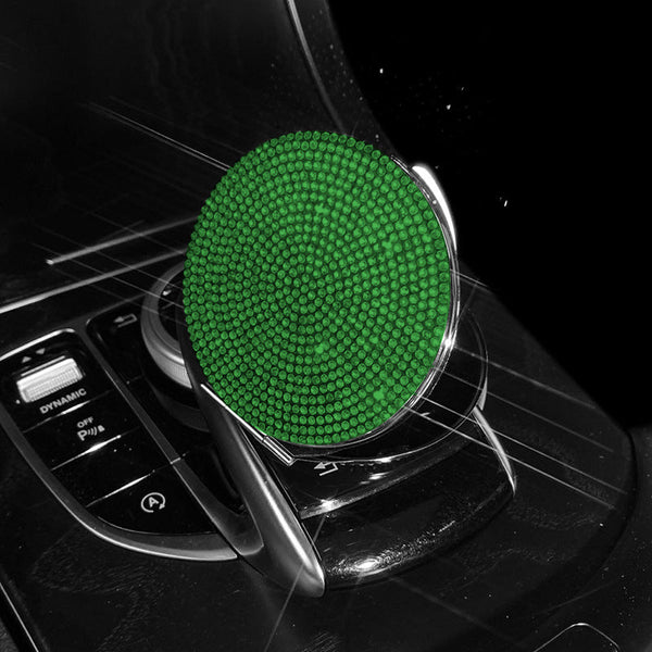 2 Pcs Green Sparkling Rhinestone Compact Mirror Portable Folding Makeup With Full Diamond Design Makeup Mirrors