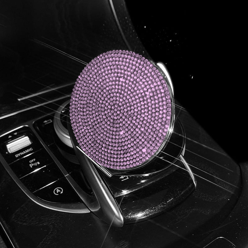 Elosung 2 Pcs Pink Sparkling Rhinestone Compact Mirror Portable Folding Makeup With Full Diamond Design Makeup Mirrors