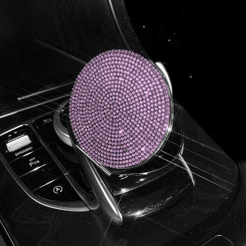 Elosung 2 Pcs Pink Sparkling Rhinestone Compact Mirror Portable Folding Makeup With Full Diamond Design Makeup Mirrors