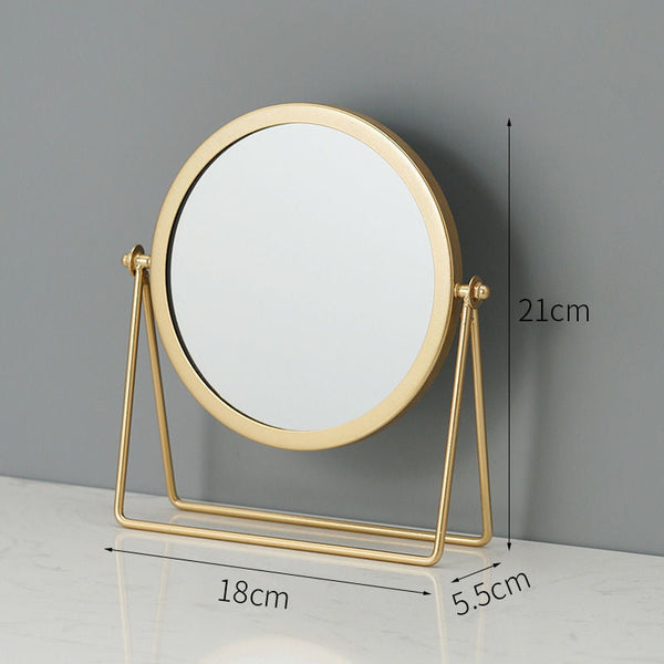 Elosung Gold Rotating Tabletop Makeup Mirror 360 Swivel Vanity For Bedroom & Desk Makeup Mirrors