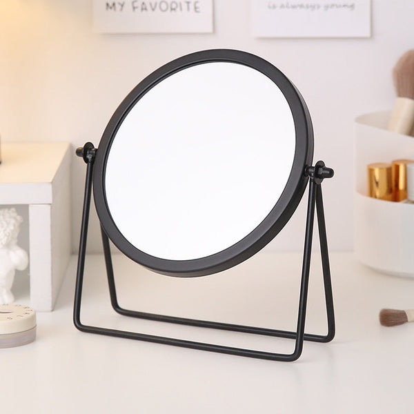 Elosung Black Rotating Tabletop Makeup Mirror 360 Swivel Vanity For Desk Bedroom Makeup Mirrors